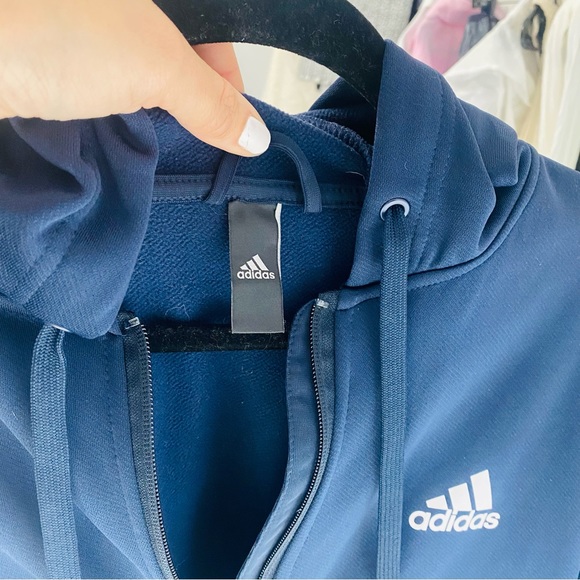 Adidas  Men's Aeroready Full Zip Hooded Track Jacket Olive Green Size Medium - Picture 5 of 7